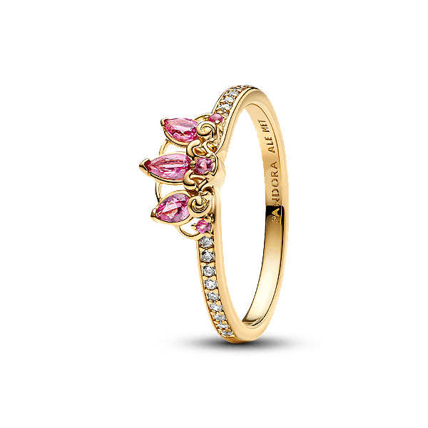 Anel Ouro Disney Tiara Da Rapunzel