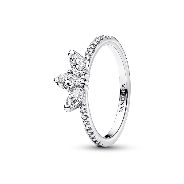 Anel De Prata Riqueza Botanica Brilhante