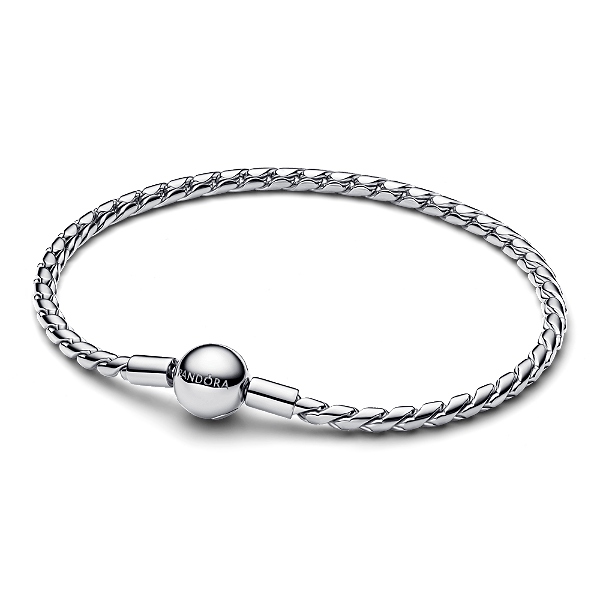 Bracelete Maleável Prata E Fecho Redondo