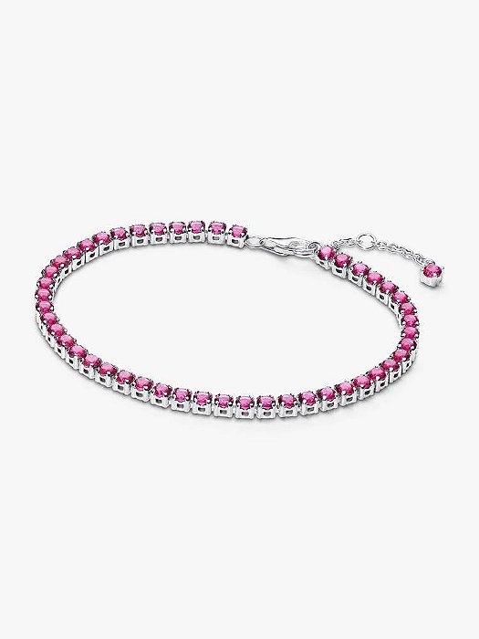 Pulseira de Tênis Rosa Brilhante