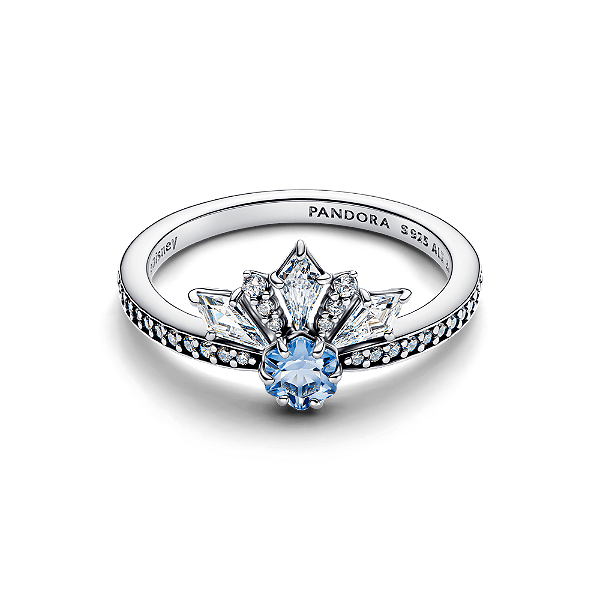 Anel De Prata Disney Frozen Tiara Elsa