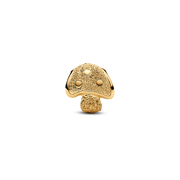 Mini Charm Dourado Cogumelo Texturizado