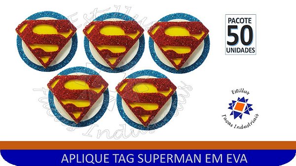 Aplique Tag Superman em Eva - 5cm