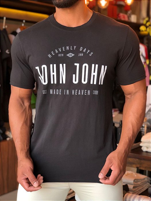 CAMISETA JOHN JOHN BASIC PRETA - HENRI STORE MULTIMARCAS