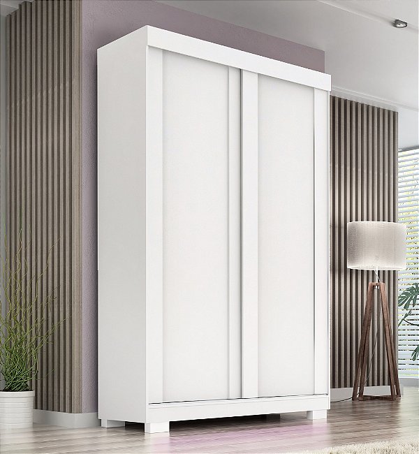 Roupeiro 2 Portas de Correr 2 Gavetas Samira 100% MDF Branco/ Rosa/ Azul/ Lilás Flex - ACP MÓVEIS