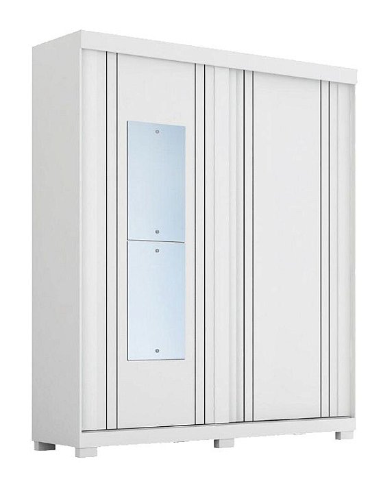 Roupeiro 2 Portas Deslizantes 3 Gavetas Internas Corrediças Telescópica Heloísa Prime 100% MDF - ACP MÓVEIS