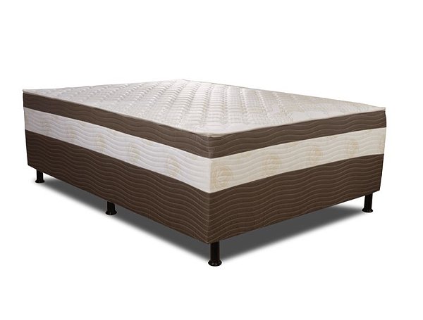 Cama Box Solteiro Unibox Premium 88X188X64 D28 marrom/off white - BONSONO
