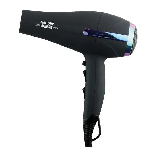 Secador de cabelo turbo RAINBOW 2000W preto - MALLORY
