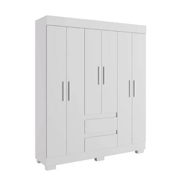Roupeiro 6 Portas 2 Gavetas Maya Branco - ACP MÓVEIS