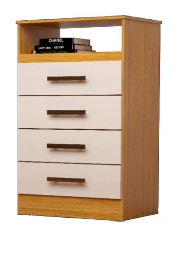Cômoda 4 Gavetas Jessica 100% MDF Nature Off White - ACP MÓVEIS