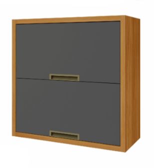 Armário Duplo 2 Portas Basc Imperatriz 100% MDF Freijo-Grafite - NESHER