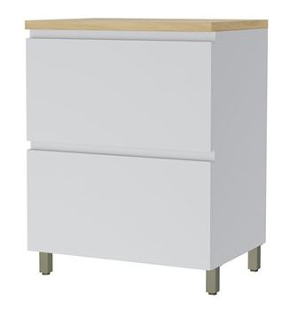 Balcão 1 Porta 01 Gaveta Rainha 100% MDF Nature-Branco - NESHER