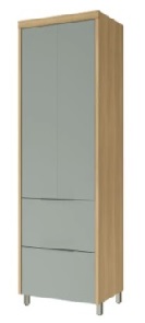 Paneleiro 2 Portas 2 Gavetas Marquesa 100% MDF Nature/ Verde - NESHER