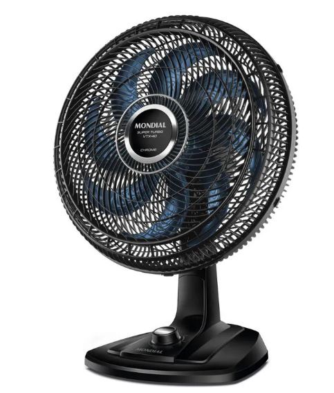 Ventilador de Mesa 40cm TURBO VTX40 CHROME 8/pás 160w Preto - MONDIAL