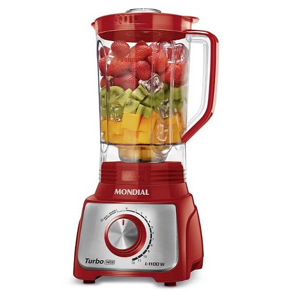 Liquidificador 12 Velocidade Turbo L1100RI 1100W vermelho - MONDIAL