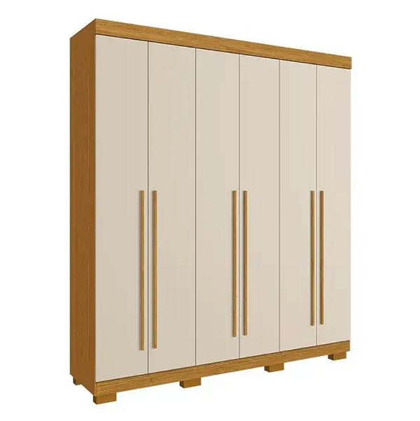 Roupeiro 6 Portas 2 Gaveta Paolla Cinamomo Off White - ACP