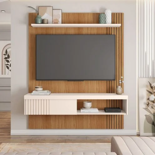 Painel Suspenso Jade 1.5 Freijó Off White - CAEMMUN