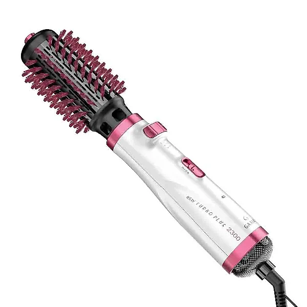 Escova Modeladora Rotatória Turbo ION 2300 Styler Branco Rosa - GAMA