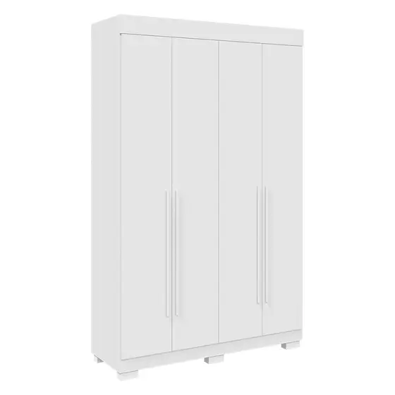 Roupeiro 4 Portas 2 Gavetas c/ Pés Agata Branco - ACP MÓVEIS