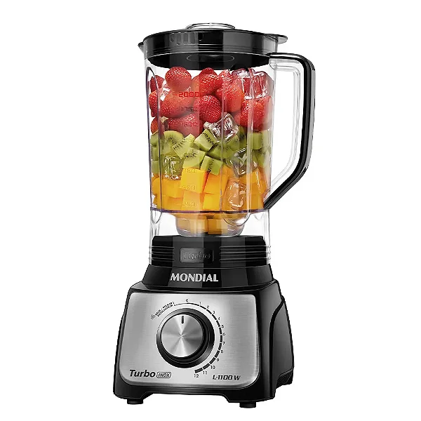 Liquidificador 12 Velocidades Turbo L1100BI Preto - MONDIAL