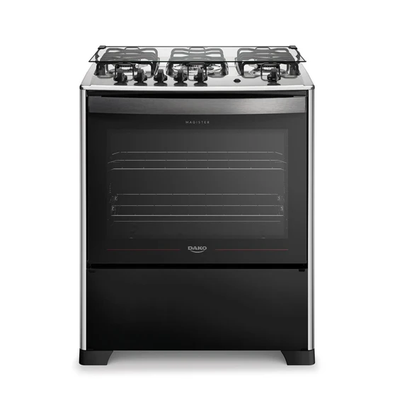 Fogão 5 bocas MAGISTER5 Mesa de Inox Preto - DAKO