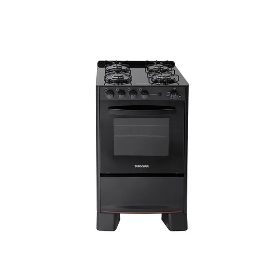 Fogão 4 Bocas Cook Glass FGVCG410 Mesa de Vidro Preto - SUGGAR