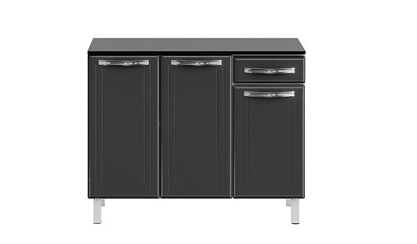 Balcão Triplo 3 Portas 1 Gaveta e Tampo Esmeralda 820134-09T Cinza - TELASUL