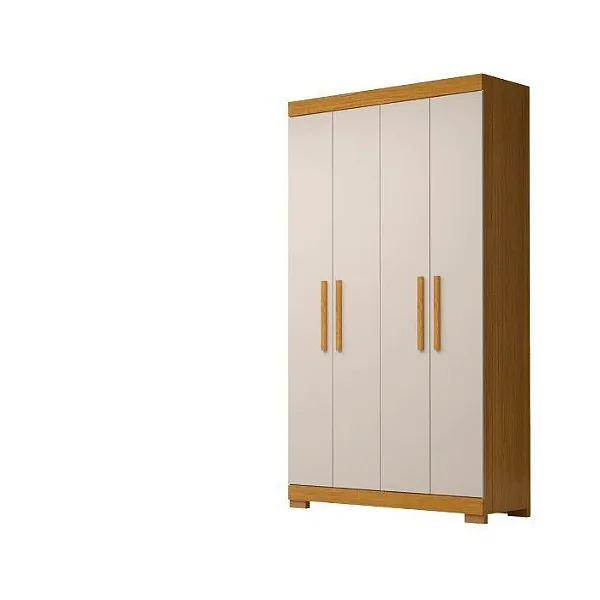 Roupeiro 4 Portas 2 Gavetas Lana Prime 100% MDF Cinamomo/ Off White - ACP MÓVEIS