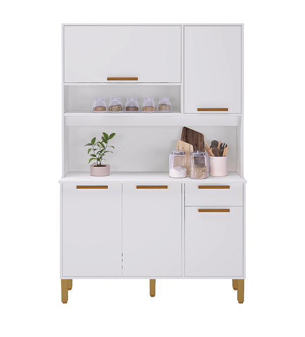 Kit Cozinha 5 Portas 1 Gaveta Sintra 61881 Branco - INDEKES