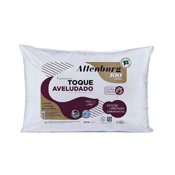 Travesseiro Toque Aveludado 40X68CM - ALTENBURG