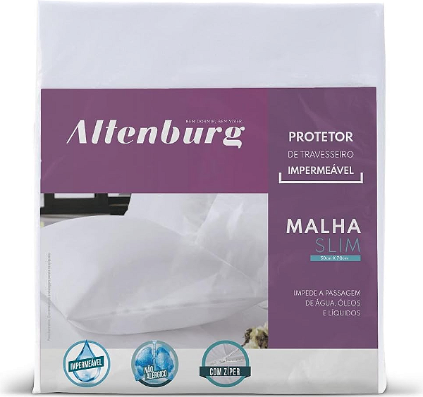 Protetor de Travesseiro Malha SLIM Impermeável Branco - ALTENBURG