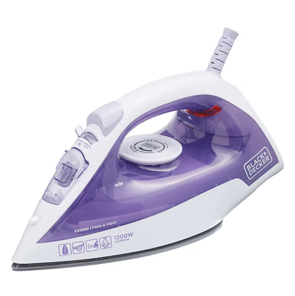 Ferro a Vapor Antiaderente FX1050B2 Branco Roxo - BLACK DECKER