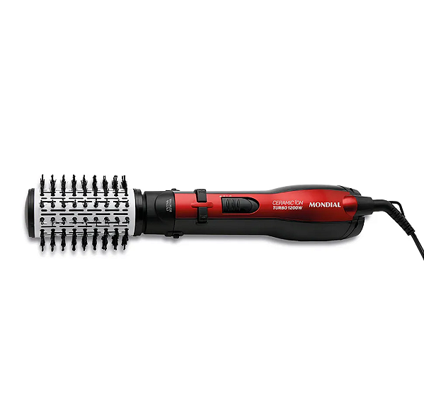 Escova Rotativa ER09 1200W CERAMIC ION TURBO Vermelho Preto - MONDIAL
