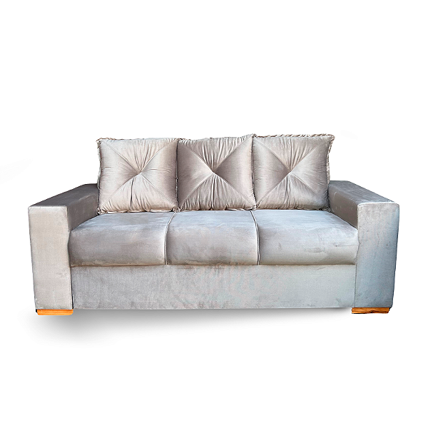 Sofá 3 Lugares Villla Velutti Cacau - CONCEITO ESTOFADOS