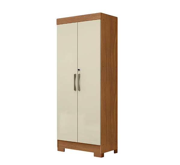 Multiuso Rio 2 Portas C/ Chave e Pés Cinamomo/ Off White - MAXEL