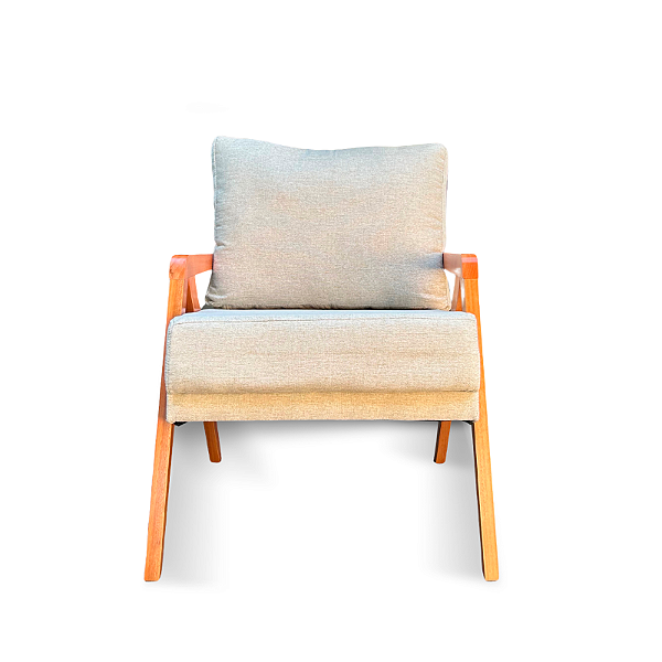 Poltrona Tulipa Linho Bege - CONCEITO ESTOFADOS