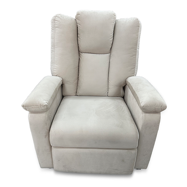 Poltrona Reclinável Doha Veludo Slim Marfim - ARTFLEX ESTOFADOS