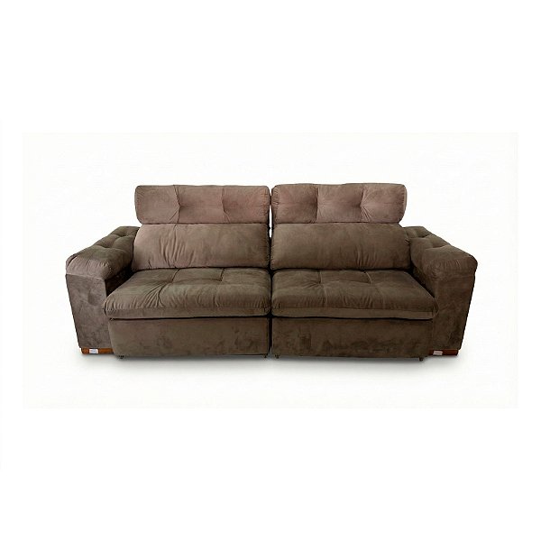 Sofá 2 Lugares Retrátil Parma Molas Ensacadas Slim Camurça - ARTFLEX