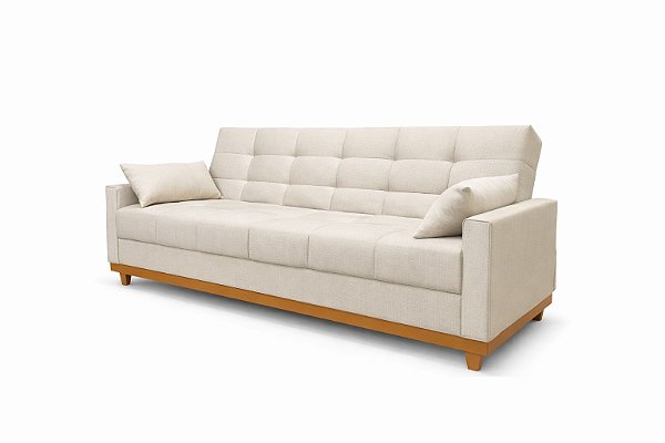 Sofá Cama Dubai 2.00 TEC 1100 Linho Bege - SILVA FLEX