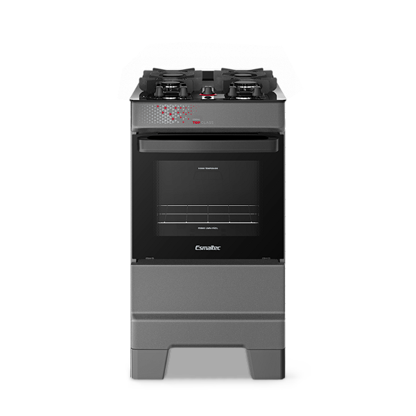 Fogão 4 Bocas TOP GLASS T4VAT Mesa de Vidro Titanium - ESMALTEC