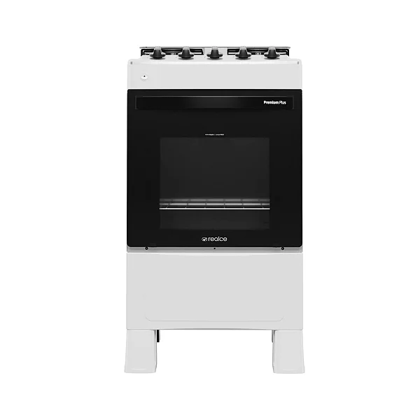 Fogão 4 Bocas Premium Plus 35500 Mesa Inox Branco - REALCE
