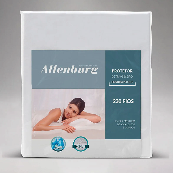 Protetor de Travesseiro Impermeável 230 Fios 50x70 Branco - ALTENBURG