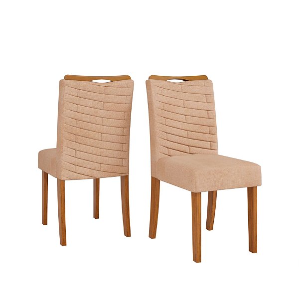 Conjunto 2 Cadeira Julia Tecido Veludo Kraft - DJ MÒVEIS