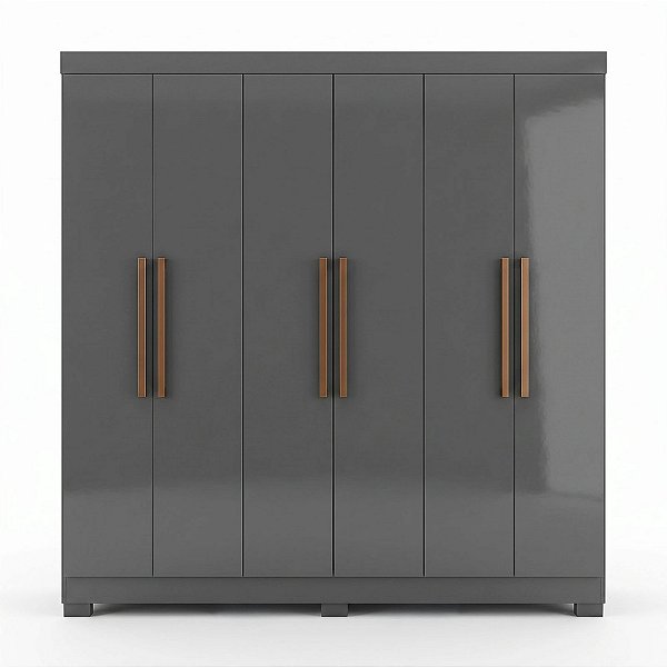 Roupeiro 6 Portas 2 Gavetas Paris 3109-99 100% MDF ONIX - MAXEL