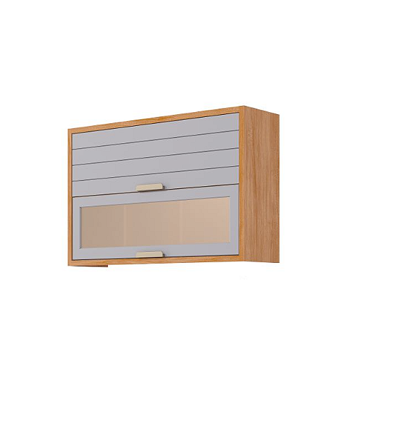 Armário Aéreo Duplo 2 Portas Reflecta Eloisa 100% MDF Cinamomo/ Platina - MGM MOVEIS