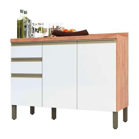 Balcão 3 Portas 2 Gravetas Charfonnay 100% MDF Castanho/ Branco - RONIPA
