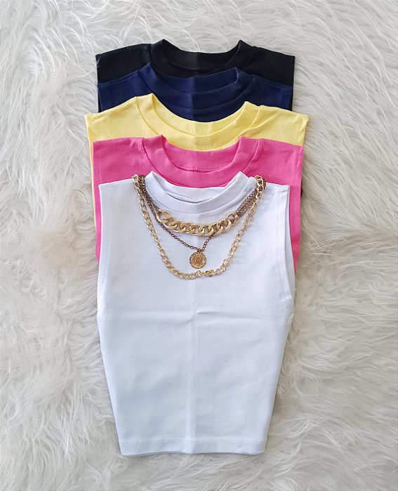 Kit 5 Peças Cropped Regata