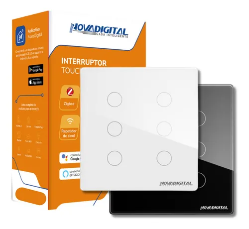 Interruptor Inteligente Novadigital Touch 6 Teclas Branco Zigbee 4x4