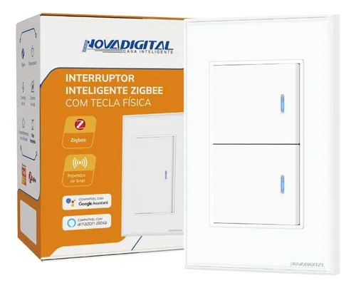 Interruptor Novadigital 2 Teclas Física Branco Zigbee