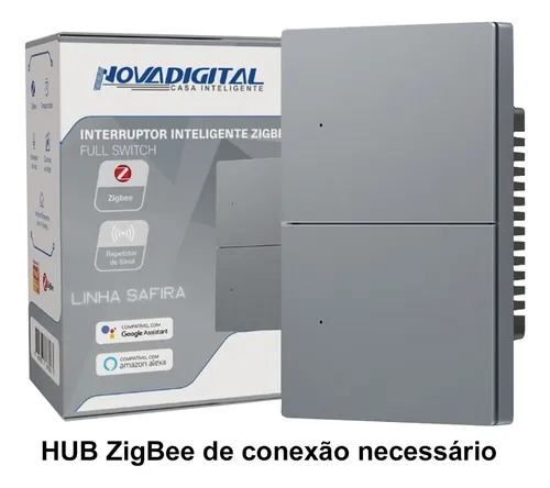 Interruptor Safira NovaDigital 2 Teclas Zigbee